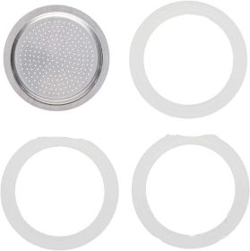 Italian Aluminum Coffee Pot Octagonal Aluminum Moka Pot Accessories 3 PCs Silicone Ring 1 PCs Mesh Plate (Option: Accessories-100ml)